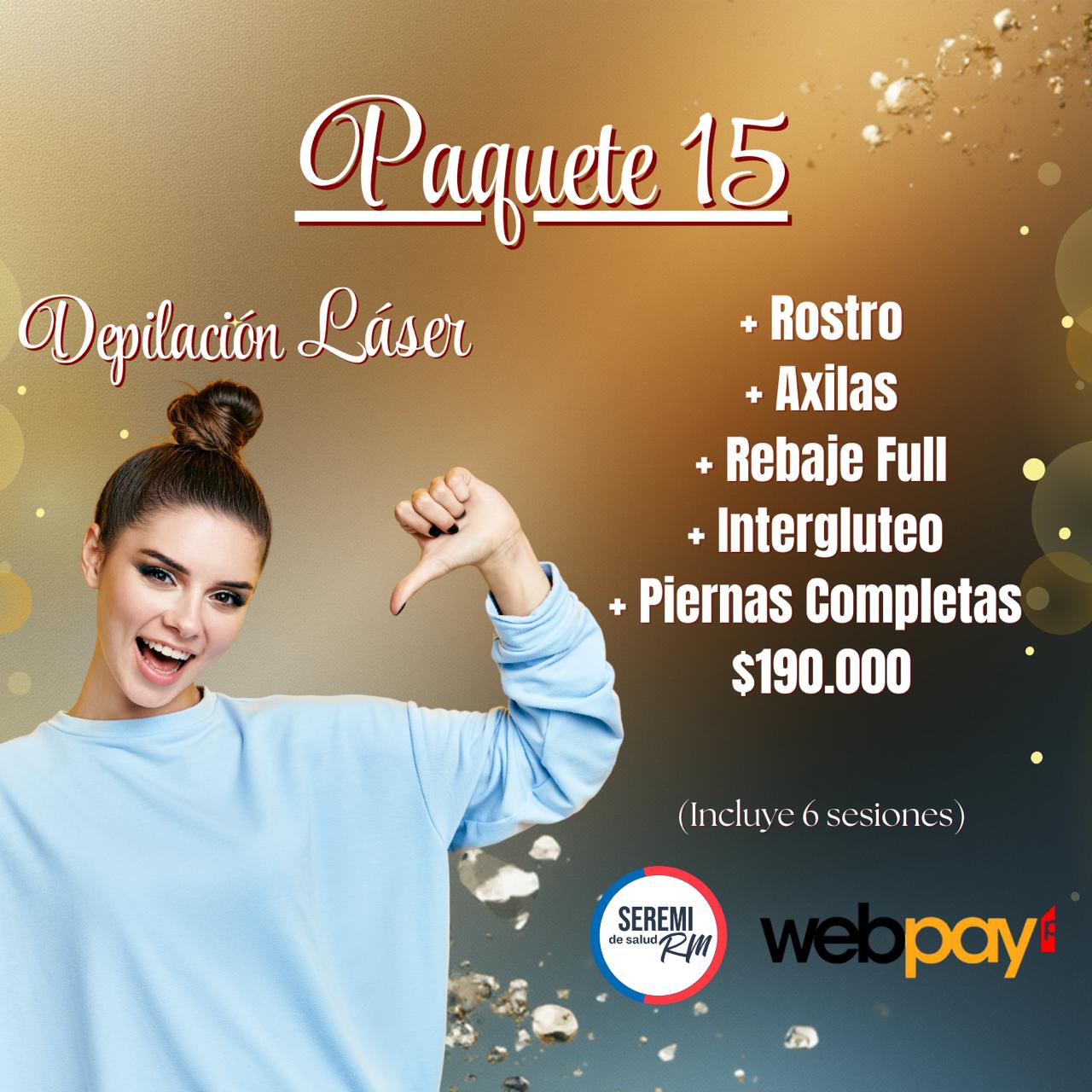 Rostro + Axilas + Rebaje Full + Interglúteo + Piernas Completas